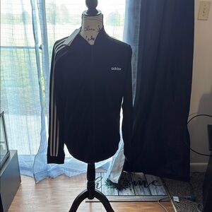adidas Black Jacket with White Stripes